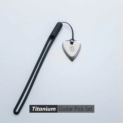 GPCA Titanium Guitar Pick with wrist band - Silver/ Gold/ Blue