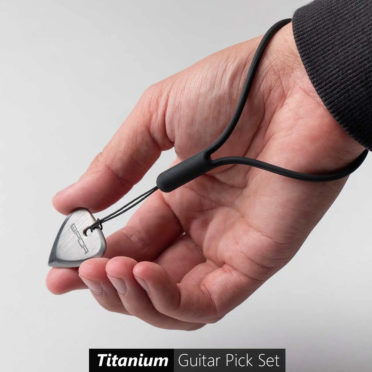 GPCA Titanium Guitar Pick with wrist band - Silver/ Gold/ Blue