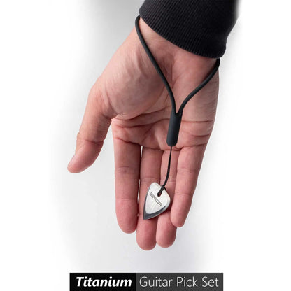 GPCA Titanium Guitar Pick with wrist band - Silver/ Gold/ Blue