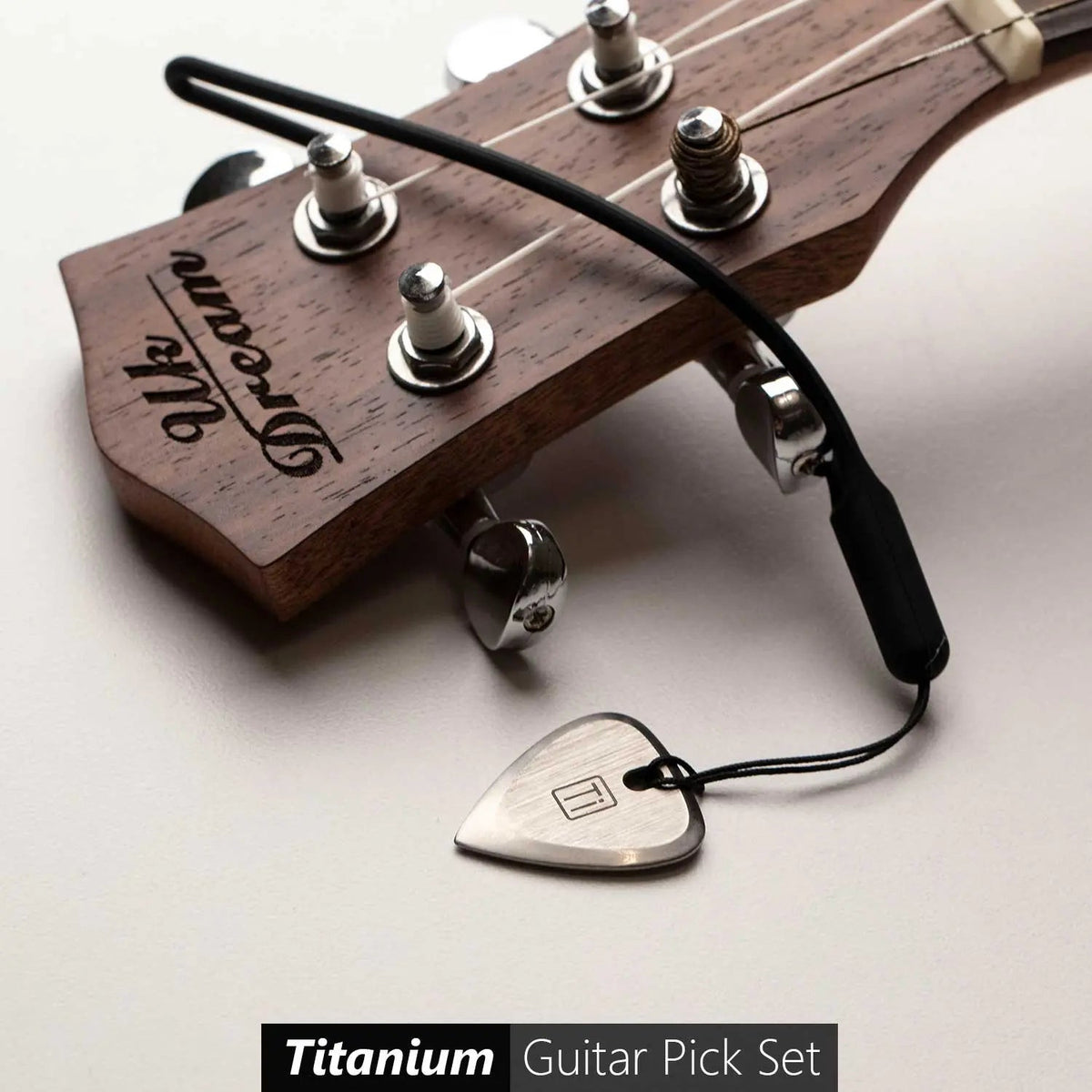 GPCA Titanium Guitar Pick with wrist band - Silver/ Gold/ Blue