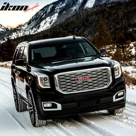 2015-2019 GMC Yukon Denali Front Upper Grille Chrome + Red GMC Emblem