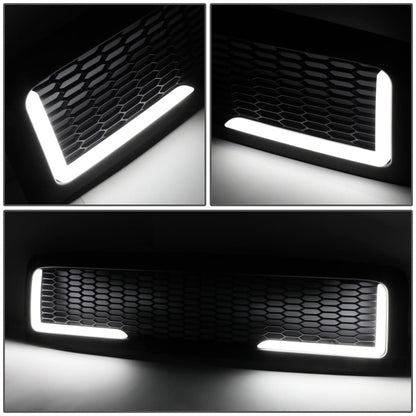 94-02 Dodge Ram Honeycomb Mesh Grille w/ LED DRL Lights - Matte Black
