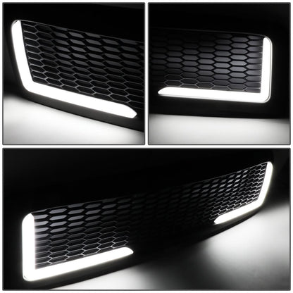 94-02 Dodge Ram Honeycomb Mesh Grille w/ LED DRL Lights - Matte Black
