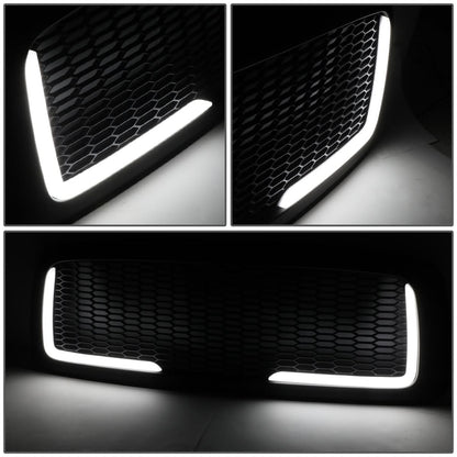 02-05 Dodge Ram Honeycomb Mesh Grille w/ LED DRL Lights Matte Black