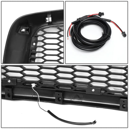 02-05 Dodge Ram Honeycomb Mesh Grille w/ LED DRL Lights Matte Black