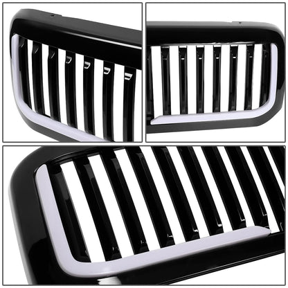 99-04 Ford F-250 F-350 F-450 F-550 Vertical Fence Style LED DRL Grille