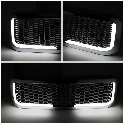 99-04 Ford F-250/F-350/F-450/F-550 Honeycomb Mesh Grille w/ LED DRL