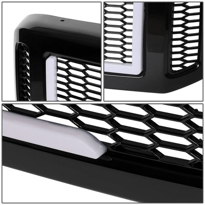 2005-2007 Ford F-250/F-350/F-450/F-550 Honeycomb Mesh Grille w/ LED DRL
