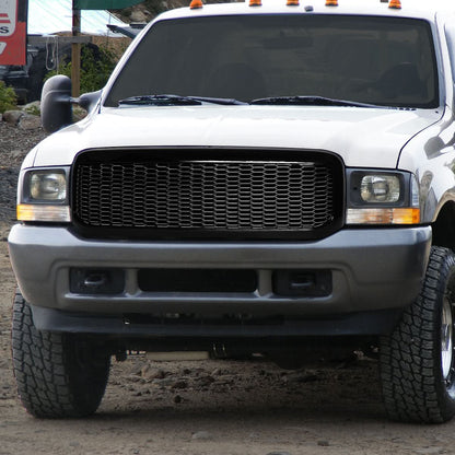 99-04 Ford F-250 F-350 F-450 F-550 Honeycomb Mesh Front Grille - Black