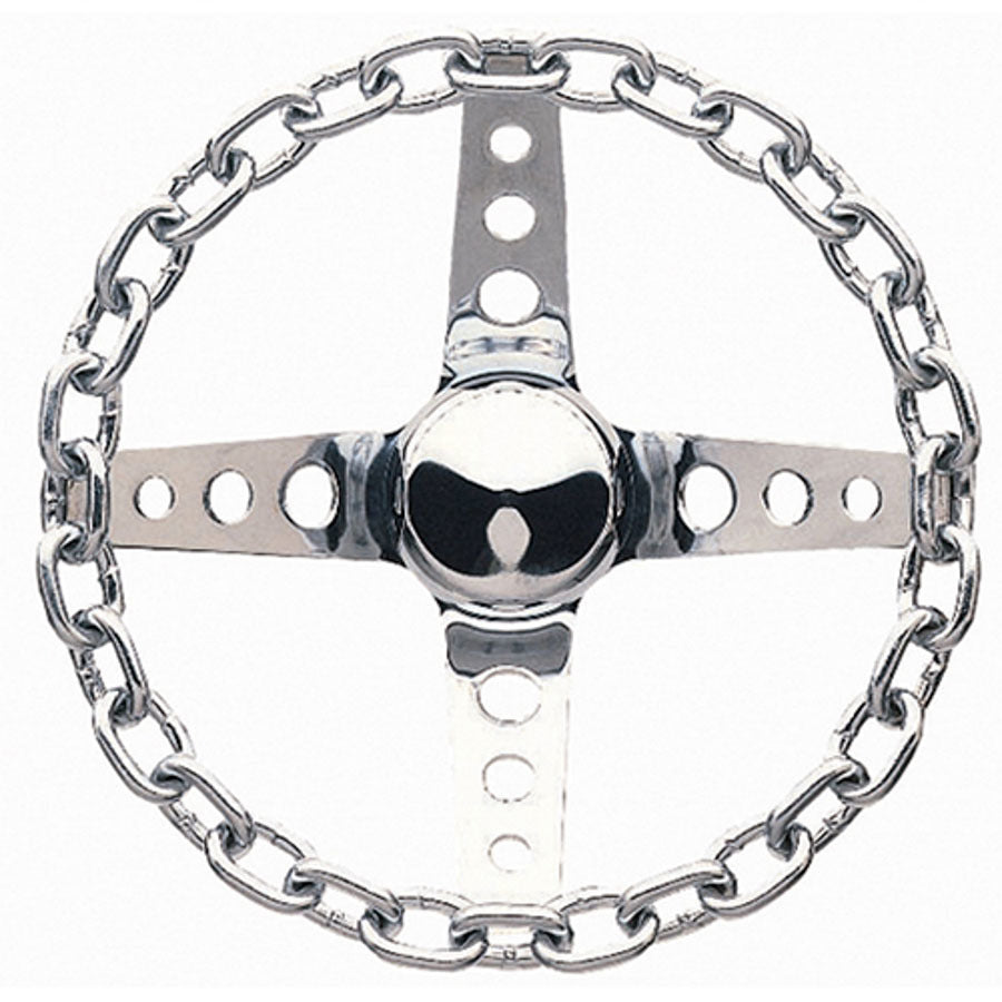 CHROME CHAIN STEER WHEEL 11"