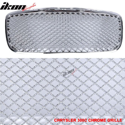 2011-2014 Chrysler 300 300C B Style Chrome Front Mesh Grille ABS