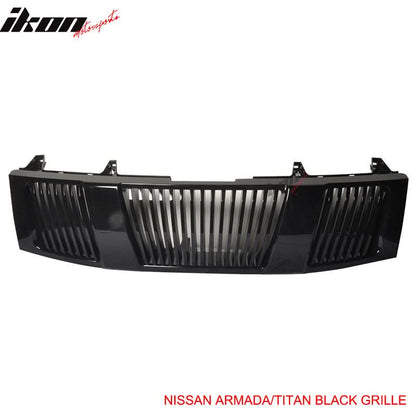 2004-2007Â Nissan Titan Front Hood Grille Vertical Style Black ABS