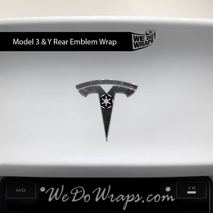 Space Gear Tesla Emblem Decals (Front + Back) | Model 3
