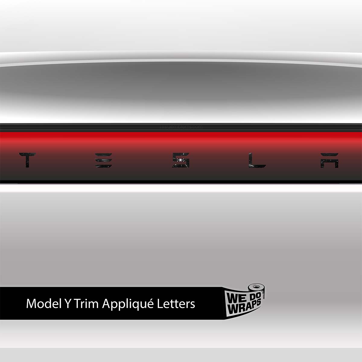 Space Gear Tesla Emblem Decals (Front + Back) | Model Y