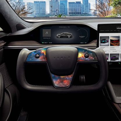 Galaxy Tesla Steering Wheel Trim Decal Kit (3pcs) | Model S ’21-26