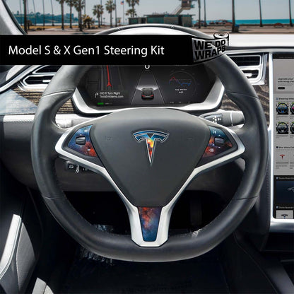 Galaxy Tesla Steering Wheel Wrap | Model S