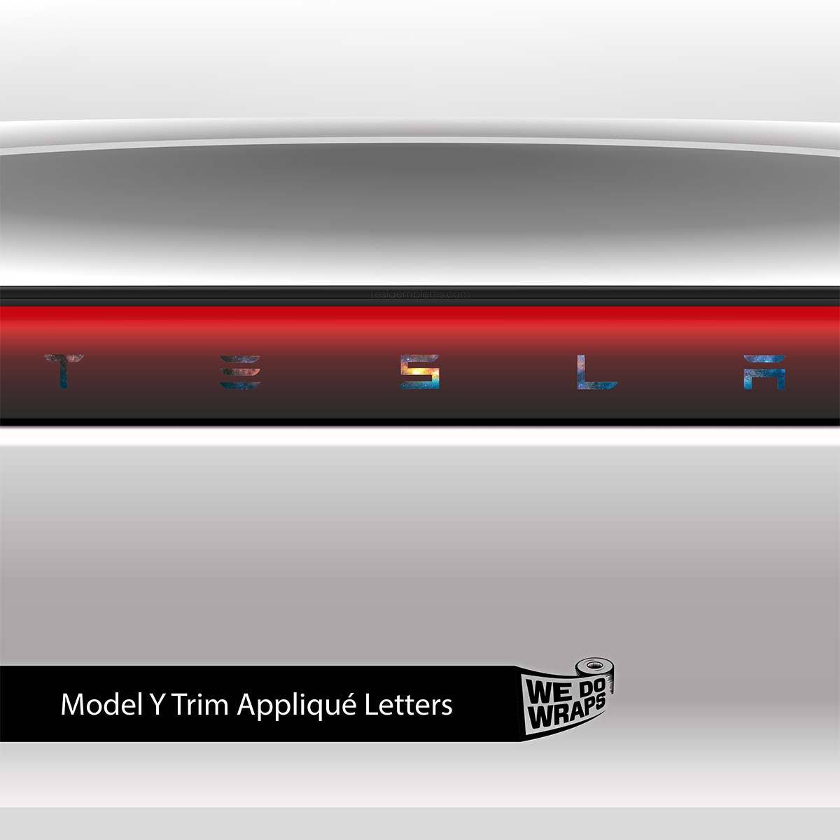Galaxy Tesla Emblem Decals (Front + Back) | Model Y