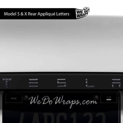 Ghost Black Patriot Flag Tesla Emblem Decals (Front + Back) | Model X