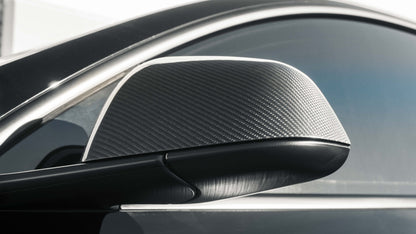 TESLA MODEL 3 Highland REAL CARBON FIBER SIDE REARVIEW MIRROR CAP COVERS IN MATTE & GLOSS