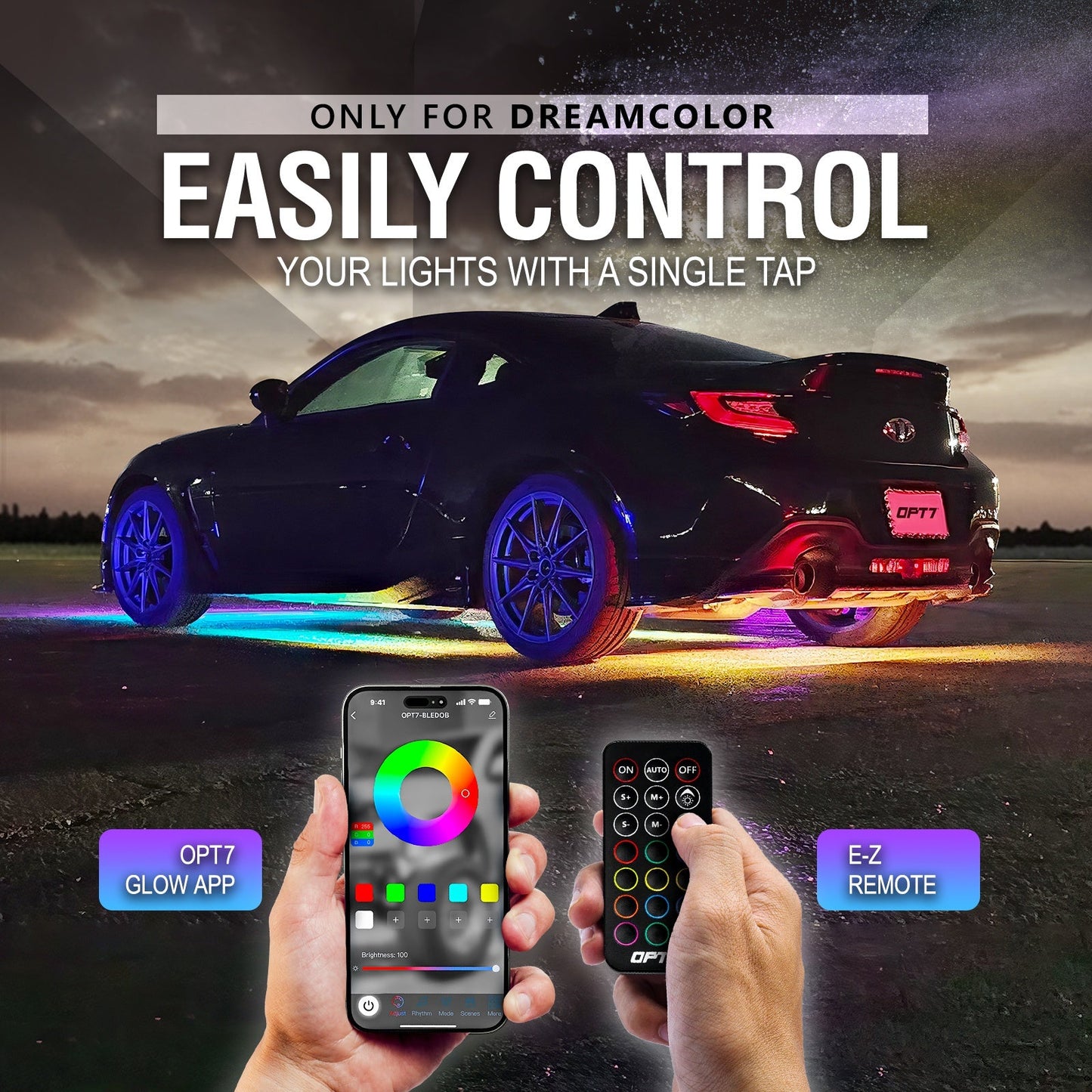 AURA LED Aluminum Underglow DreamColor Lighting Kit w-Remote