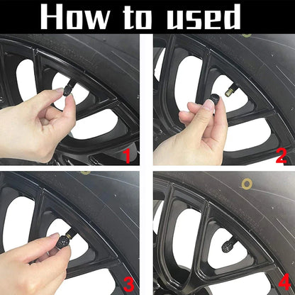 4Pcs Crystal Rhinestone Car Tire Valve Caps | Sparkly Dustproof Bling Tire Stem Covers