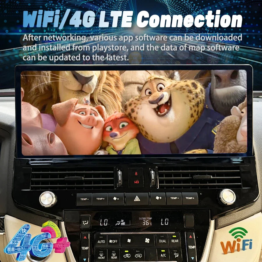 17.1 inch Android Car Radio For Toyota Land Cruiser 200 LC200 LC300 2007-2021 Car Stereo CarPlay Multimedia Player