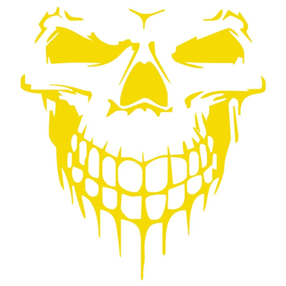 Large Reflective Skull Head Car Decal | 23.2" x 20.9" Vinyl Sticker for Cars, Trucks & Bikes