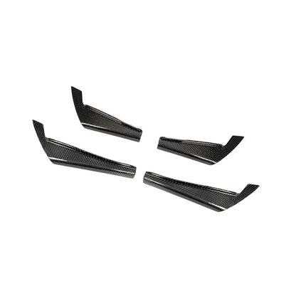 Audi A4 / RS4 B9 (2017-2020) Carbon Fiber Front Canards – RS4 Style Aftermarket Bumper Fins (4PC)