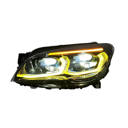 BMW 7 Series F02 G12 Style LED Headlight Assembly with Dual-Color DRL (Yellow / White) 2013 - 2015 (Replaces 63117228423)