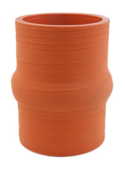 2.5" ID x 4" Long Silicone Hump Hose, Matte Red Aramid, 500°F