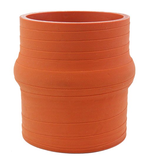 3" ID x 4" Long Silicone Hump Hose, Matte Red Aramid, 500°F