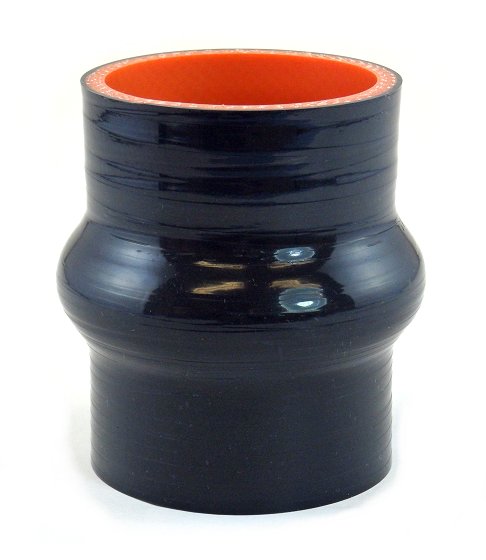 2" ID x 3" Long Silicone Hump Hose, Gloss Black