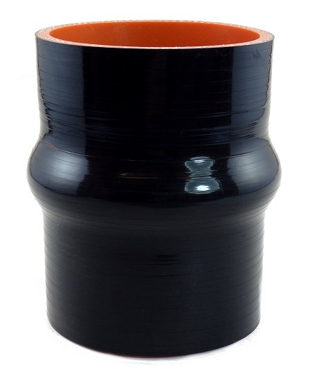 3" ID x 4.5" Long Silicone Hump Hose, Gloss Black, '94-'02 Dodge Ram Cummins