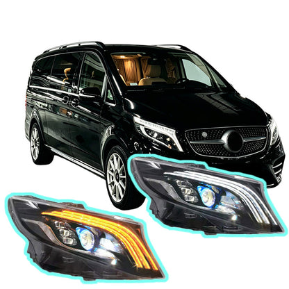 LED Headlights Assembly for Mercedes-Benz V-Class Vito W447 V250/V260 (2016–2021) | Premium LED Upgrade | LED Daytime Running Lights | Plug & Play