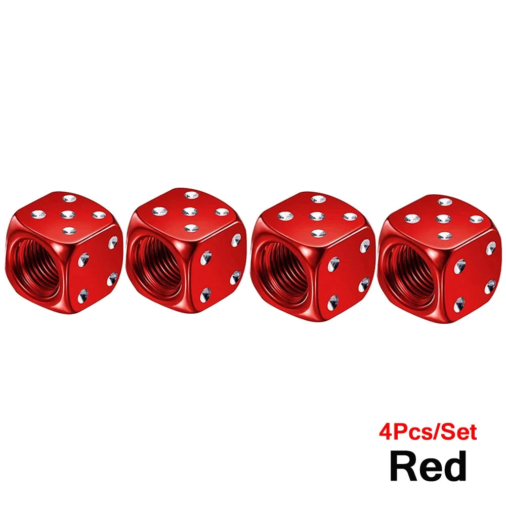 AUTCOAT 4Pcs Aluminum Alloy Tire Valve Stem Dust Caps | Set of 4 for Car Truck Motorcycle Bike