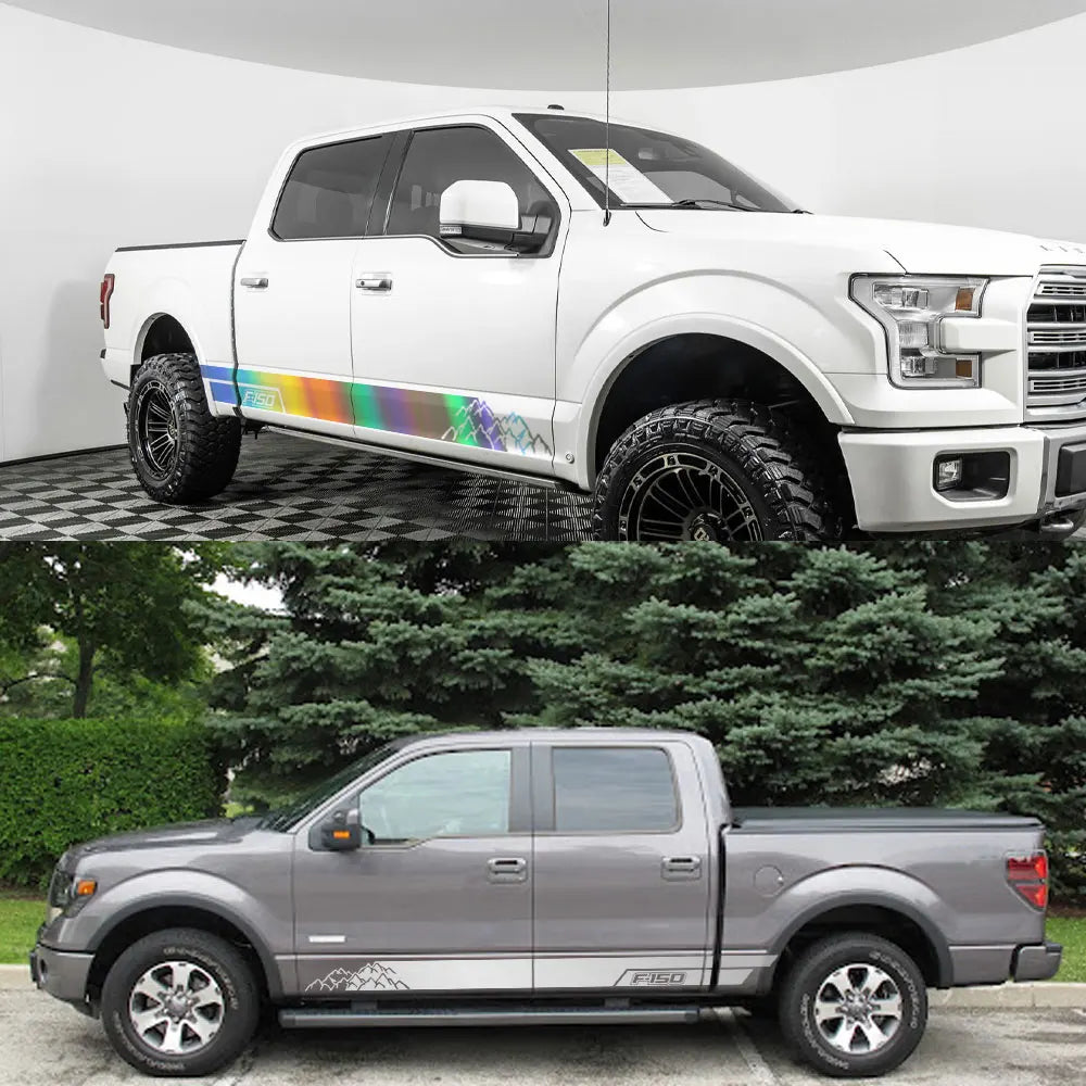 Mountain Stripe Door Side Decal for Ford F-150 Raptor | Full-Length Vinyl Tuning Cover