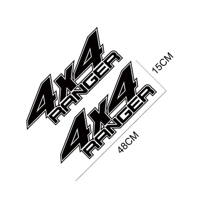 4x4 Rear Bed Side Decal for Ford Ranger Raptor | Pickup Truck Vinyl Graphic