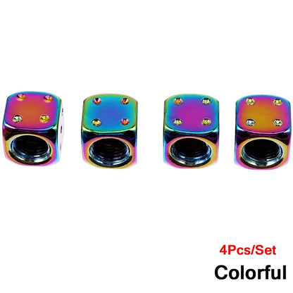 AUTCOAT 4Pcs Aluminum Alloy Tire Valve Stem Dust Caps | Set of 4 for Car Truck Motorcycle Bike