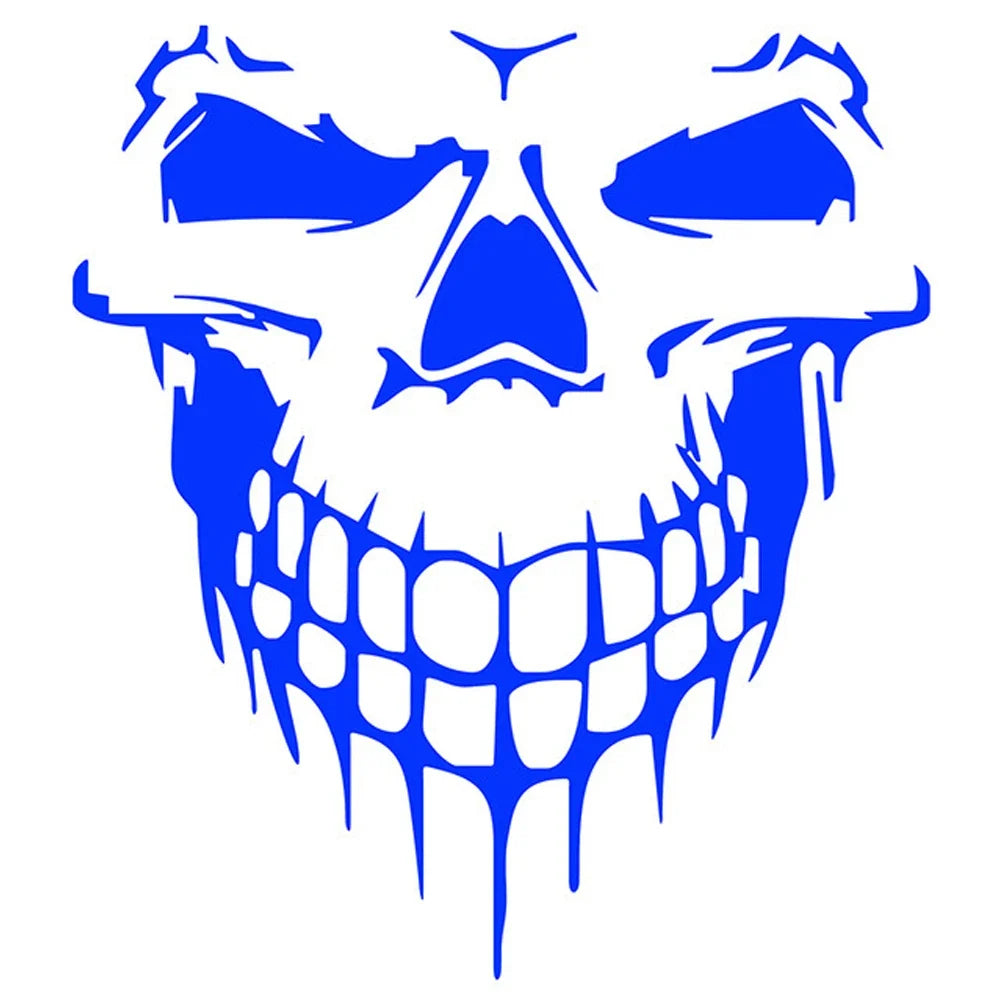Large Reflective Skull Head Car Decal | 23.2" x 20.9" Vinyl Sticker for Cars, Trucks & Bikes