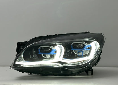BMW 7 Series F02 G12 Style LED Headlight Assembly with Dual-Color DRL (Yellow / White) 2013 - 2015 (Replaces 63117228423)