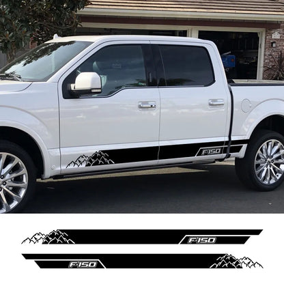 Mountain Stripe Door Side Decal for Ford F-150 Raptor | Full-Length Vinyl Tuning Cover