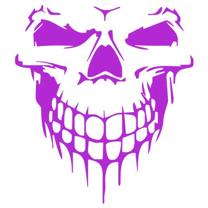 Large Reflective Skull Head Car Decal | 23.2" x 20.9" Vinyl Sticker for Cars, Trucks & Bikes