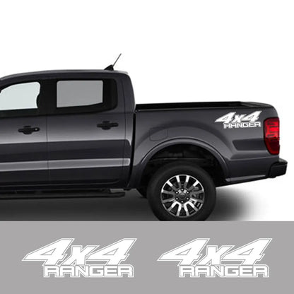 4x4 Rear Bed Side Decal for Ford Ranger Raptor | Pickup Truck Vinyl Graphic