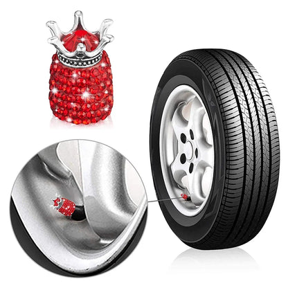 4Pcs Crystal Rhinestone Car Tire Valve Caps | Sparkly Dustproof Bling Tire Stem Covers