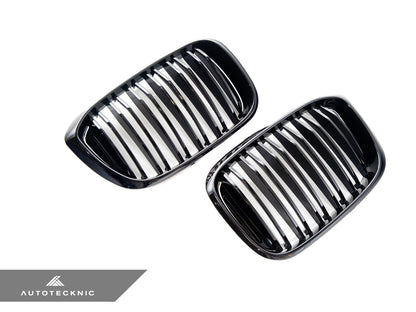 AutoTecknic Dual-Slats Gloss Black Front Grille Set - BMW G01 X3 | G02 X4 Pre-LCI