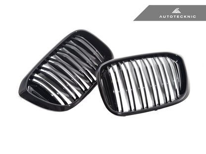 AutoTecknic Dual-Slats Gloss Black Front Grille Set - BMW G01 X3 | G02 X4 Pre-LCI