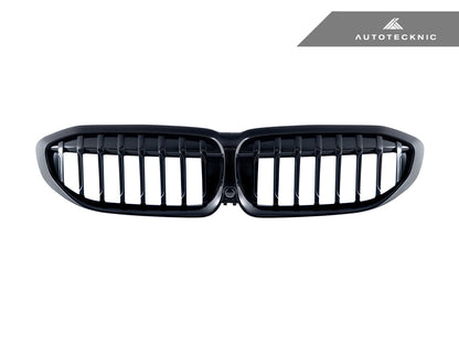 AutoTecknic Gloss Black Front Grille - BMW G20 3-Series Pre-LCI