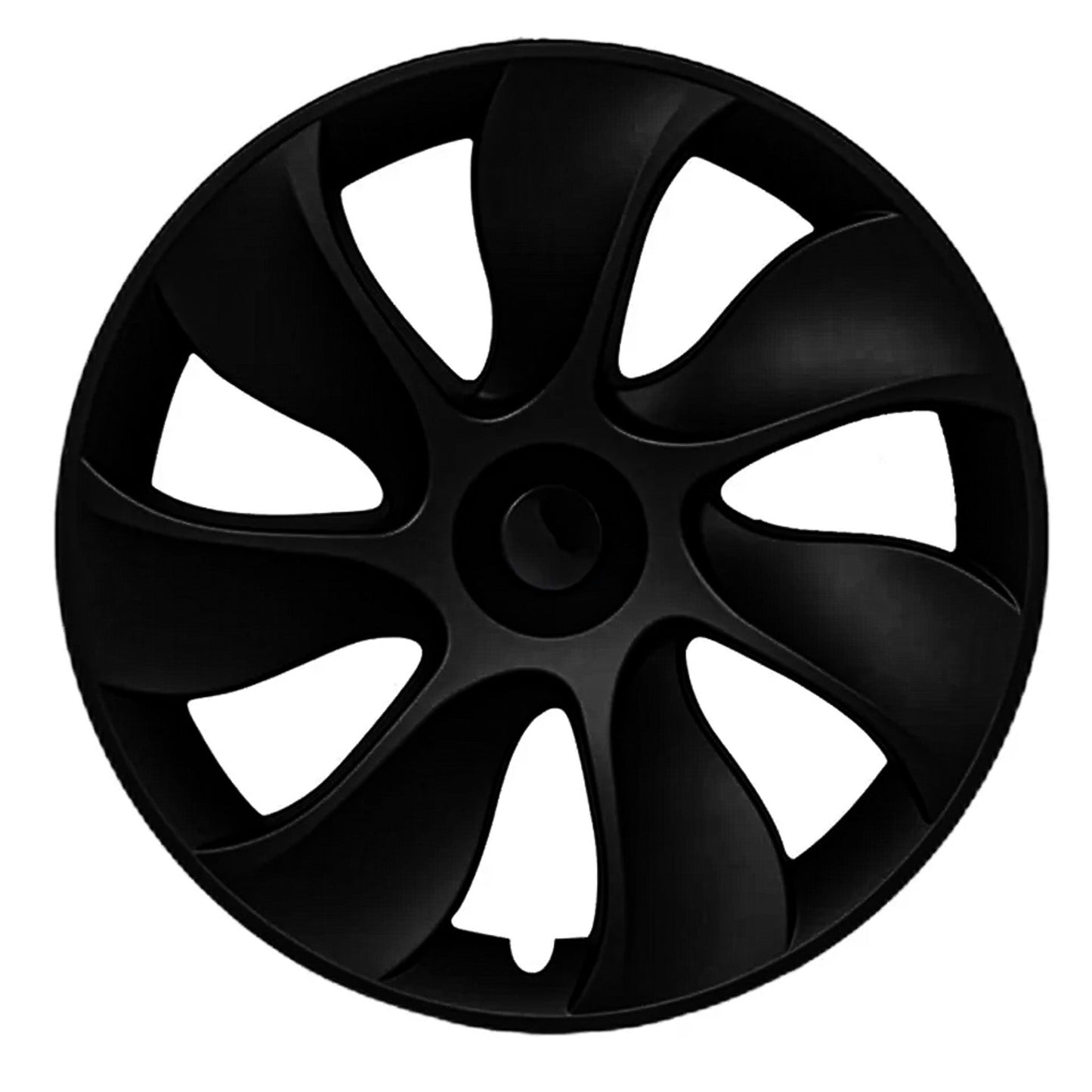 iCBL’s Tesla Model Y OEM Wheel Covers Front & Rear Gemini Turbine Blade Style Matte and Gloss Black 2017-2024 (4PCS)
