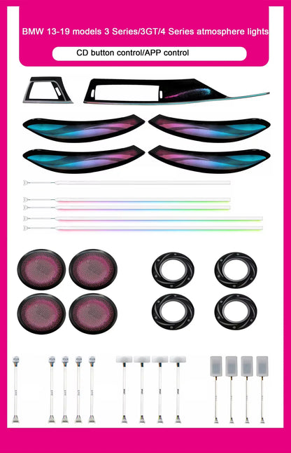 BMW 3 Series F30 / F31 / F34 / F35 / 3GT & 4 Series F36 Gran Coupe Interior 64-Color Dynamic LED Ambient Light Kit 2013 - 2019