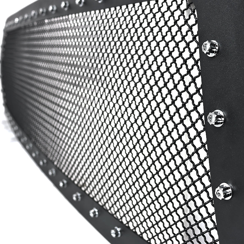 2004-2008 Ford F-150 Rivet Style Black Stainless Steel Mesh Grille Center Insert